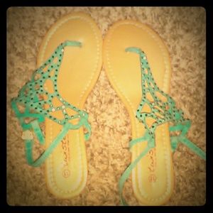 Twisted Wedge Heel Sandals